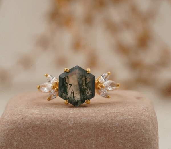 How Do Moss Agate Rings Compare to Diamond Engagement Rings?